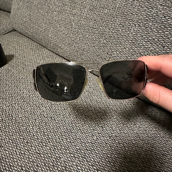 Prada black and silver metal sunglasses snakeskin design trim - Picture 7 of 7